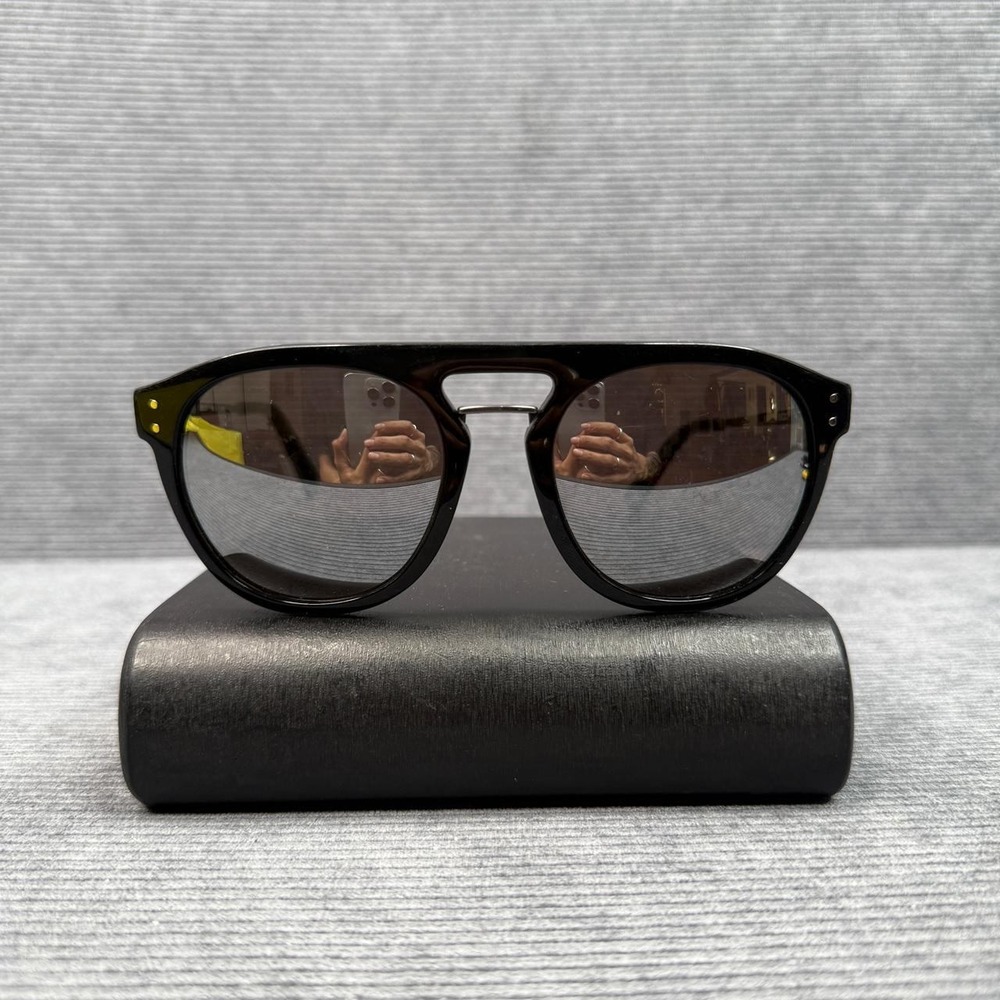 James Dean JDS107 001 Black Pilot Sunglasses Textured Metal Temples 55-20-148